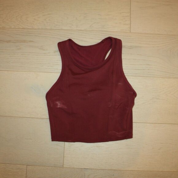 all in motion Tops - All in Motion Red Sleeveless Fitted Crop Tank Top